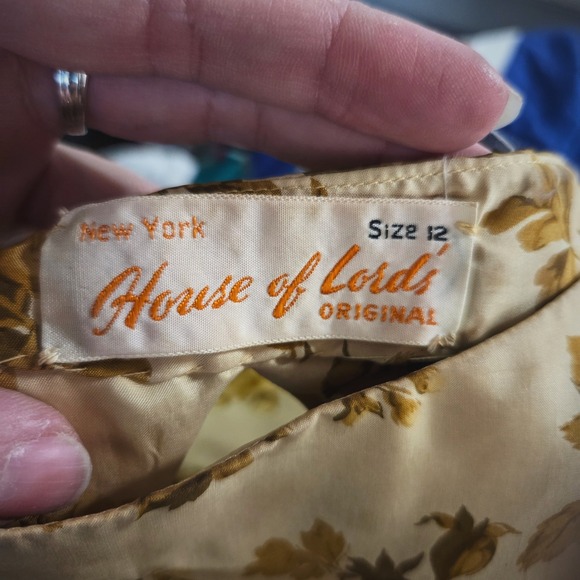 Vintage 1960s House of Lords Floral Silk Dress & Bolero Retro Autumn Fall Set - Picture 7 of 7